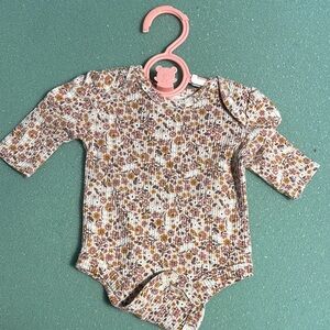 Floral Long Sleeve Baby Onesie